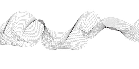 Wavy grey blend liens design on white background. frequency sound wave