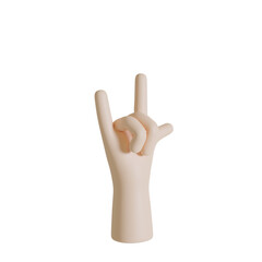 3d hand showing I love you gesture in sign concept, isolated  3d rendering