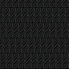 Black background with elegant ornaments, Luxury Seamless pattern