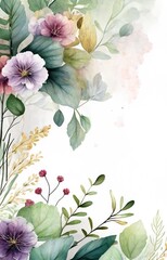 Floral background Illustration with typo or text space, template