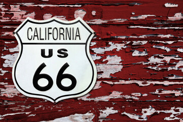 California US 66 route sign