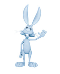 rabbit cartoon waving hello