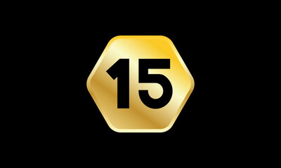 Number Gold Hexagon Elegant Business Logo