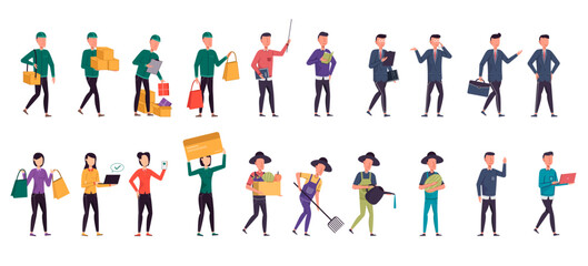 Bundle of many career character 2 sets, 20 poses of various professions, lifestyles,