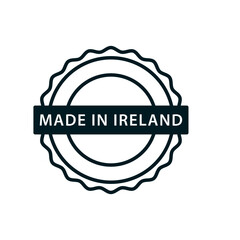 Made in Ireland stamp icon vector logo template