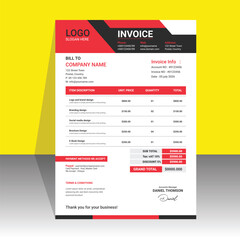 Minimal style invoice template design price document vector template design.