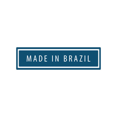 Made in Brazil stamp icon vector logo design template