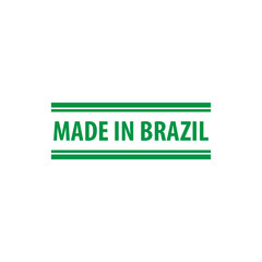 Made in Brazil stamp icon vector logo design template