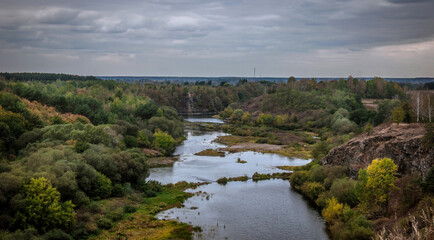 Fototapeta premium Nadsluchanskiy Regional Landscape Park is a protected area in the Bereznivsky district of Rivne region. Located in the valley of the river Sluch.