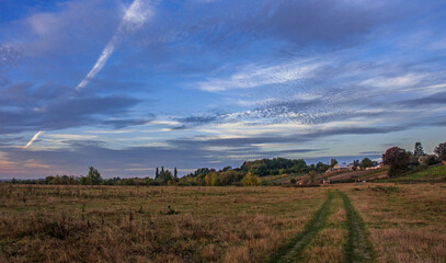 Obraz premium Meadow and river Goryn are located in Ukraine, Rivne region.