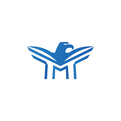 eagle letter M silhouette logo bird icon design, graphic, minimalist.logo