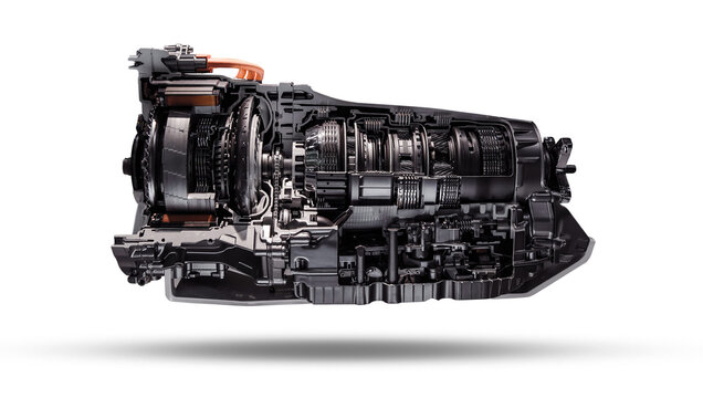 Automatic gearbox isolated on transparent background