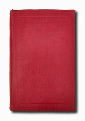 Red book with shadow on white background