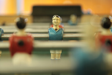 Obraz premium Close-up on the figures of a table soccer