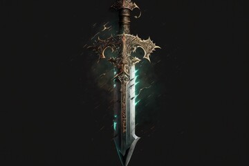fabled sword of legends, which has been passed down through generations of heroes and holds immense power. AI generation.