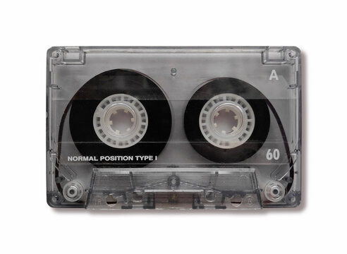 Vintage audio cassette on a white background