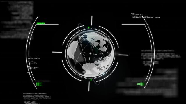 Animation of scope with globe and data processing