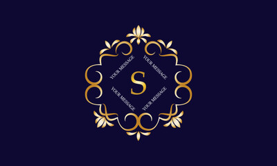 Elegant monogram design template with initial letter S. Luxury elegant ornament logo for restaurant, boutique, hotel, fashion, business.