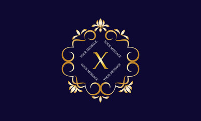 Elegant monogram design template with initial letter X. Luxury elegant ornament logo for restaurant, boutique, hotel, fashion, business.