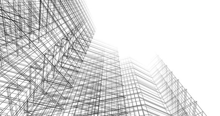 modern office buildings on white background 3d rendering