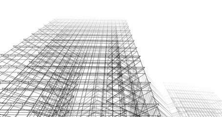 modern office buildings on white background 3d rendering