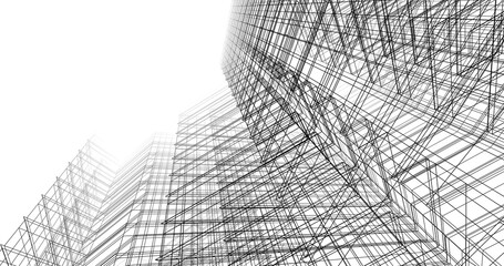 modern office buildings on white background 3d rendering