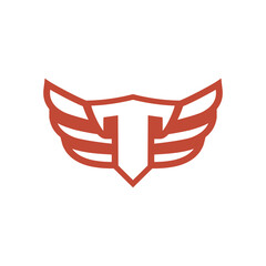 t wing logo red color symbol simple drawing logo design, graphic, minimalist.logo