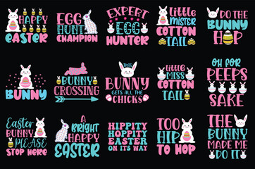 Naklejka premium Easter SVG Bundle, Easter SVG, Happy Easter SVG, Easter Bunny svg, Retro Easter Designs svg, Easter for Kids, Cut File Cricut, Silhouette