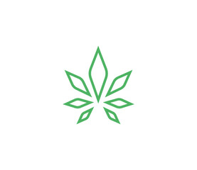 Modern Cannabis leaf logo. Marijuana icon. Vector logo design template