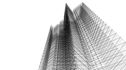 modern office buildings on white background 