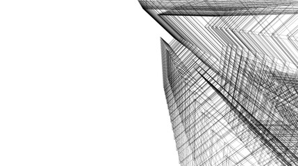 modern office buildings on white background 