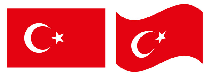 turkey national flag vector illustration - obrazy, fototapety, plakaty