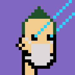 Fototapeta premium Retro Pixelated Man with generative AI