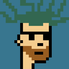 Pixel Art Style Male Avatar with generative AI