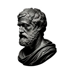 Fototapeta na wymiar portrait of Aristotle on transparent background