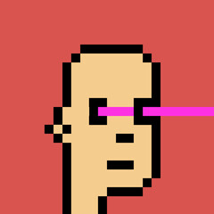 Obraz premium Male Avatar in Pixel Art with generative AI