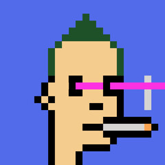 Obraz premium Pixelated Male Character with generative AI