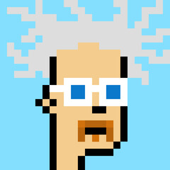 Fototapeta premium Male character in pixel art style with generative AI