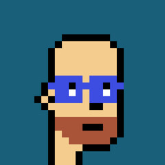 Male character in pixel art style with generative AI