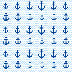 Vessel anchors marine vector seamless pattern. Clothes print. Navy equipment ornament. Boat anchor endless pattern, sailor style shirt fabric print.
