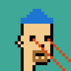 Cartoonish Pixelated Man with generative AI