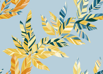 Decorative bush foliage seamless pattern vector. Artistic organic spring fashion cloth