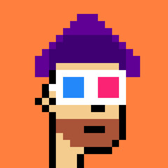 Obraz premium Retro Pixelated Man with generative AI