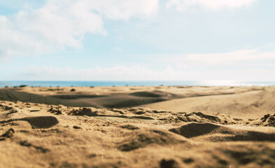 Desert sand dunes at Mas Palomas, Gran Canaria, canary islands