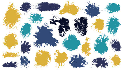 Acrylic mud brushstroke mega collection. Freehand smudge blotch abstract shapes. Drop spot web label silhouette bundle. Brush stroke watercolor spots design.