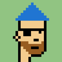 Pixel Art Style Male Avatar with generative AI