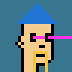 Obraz premium Pixel Art Style Male Avatar with generative AI