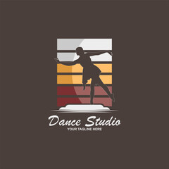 dancer logo design vector abstract
