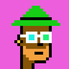 Male character in pixel art style with generative AI