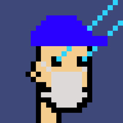 Male character in pixel art style with generative AI